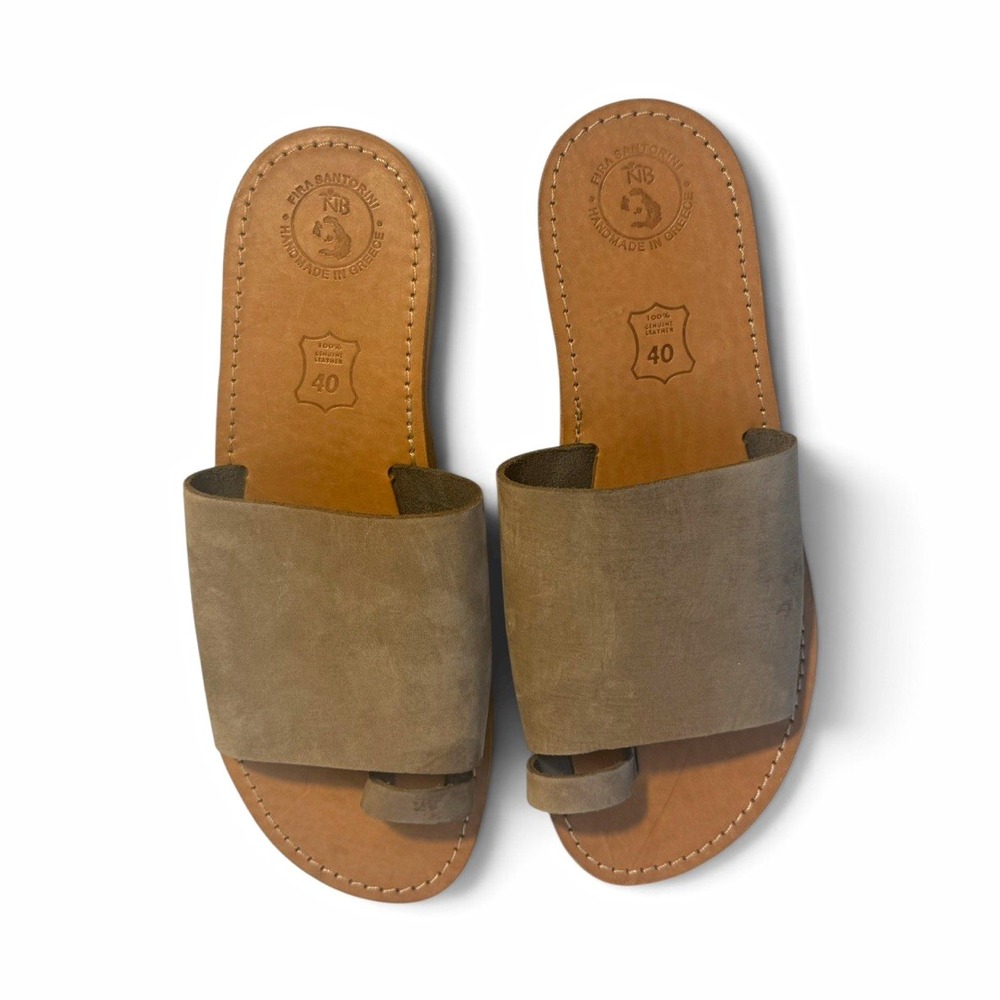 Fira Santorini Greek Leather Sandals Women's 9 Tan Brown Minimalist Sandal